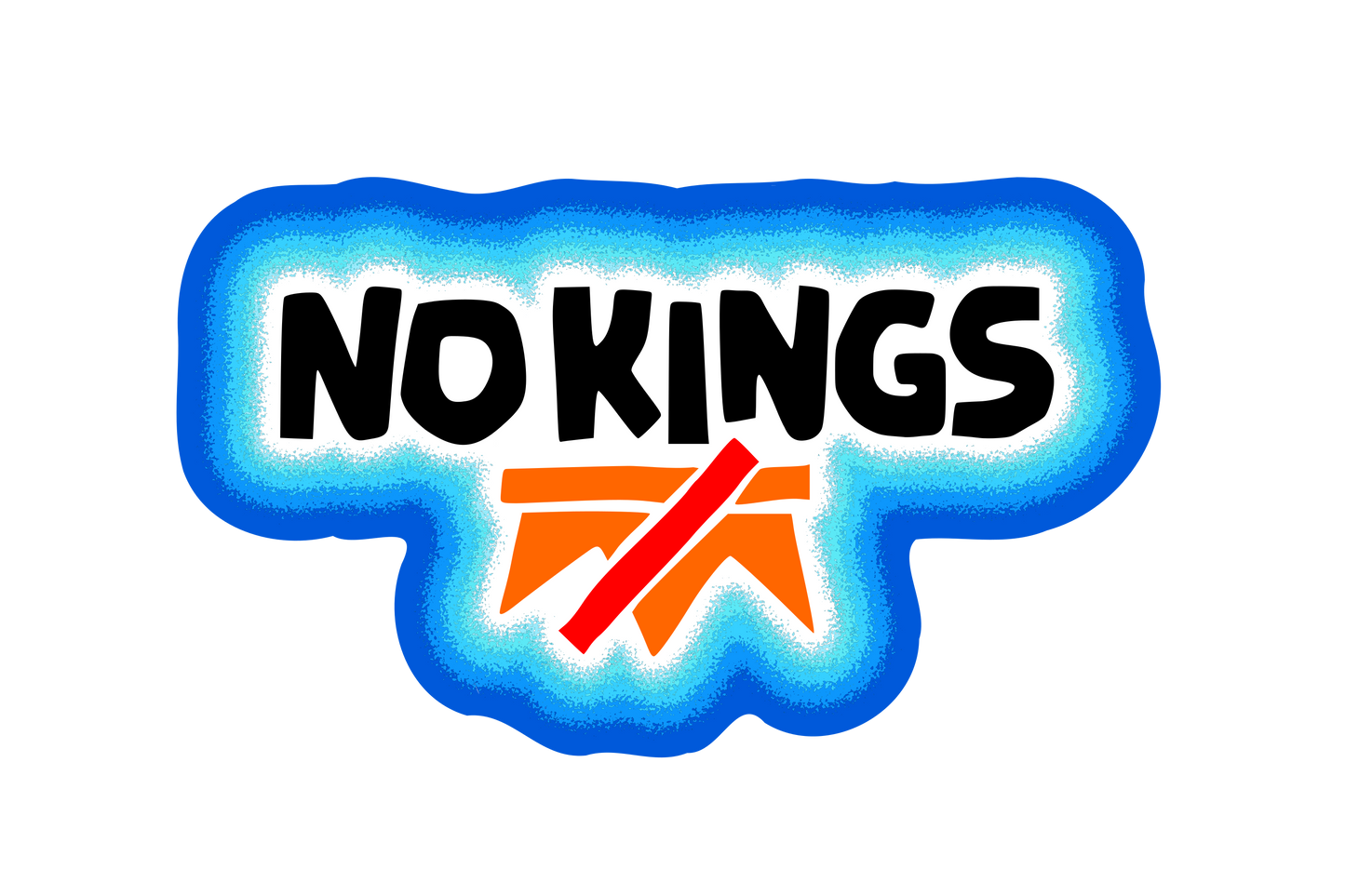 NO KINGS Vinyl Sticker BLUE