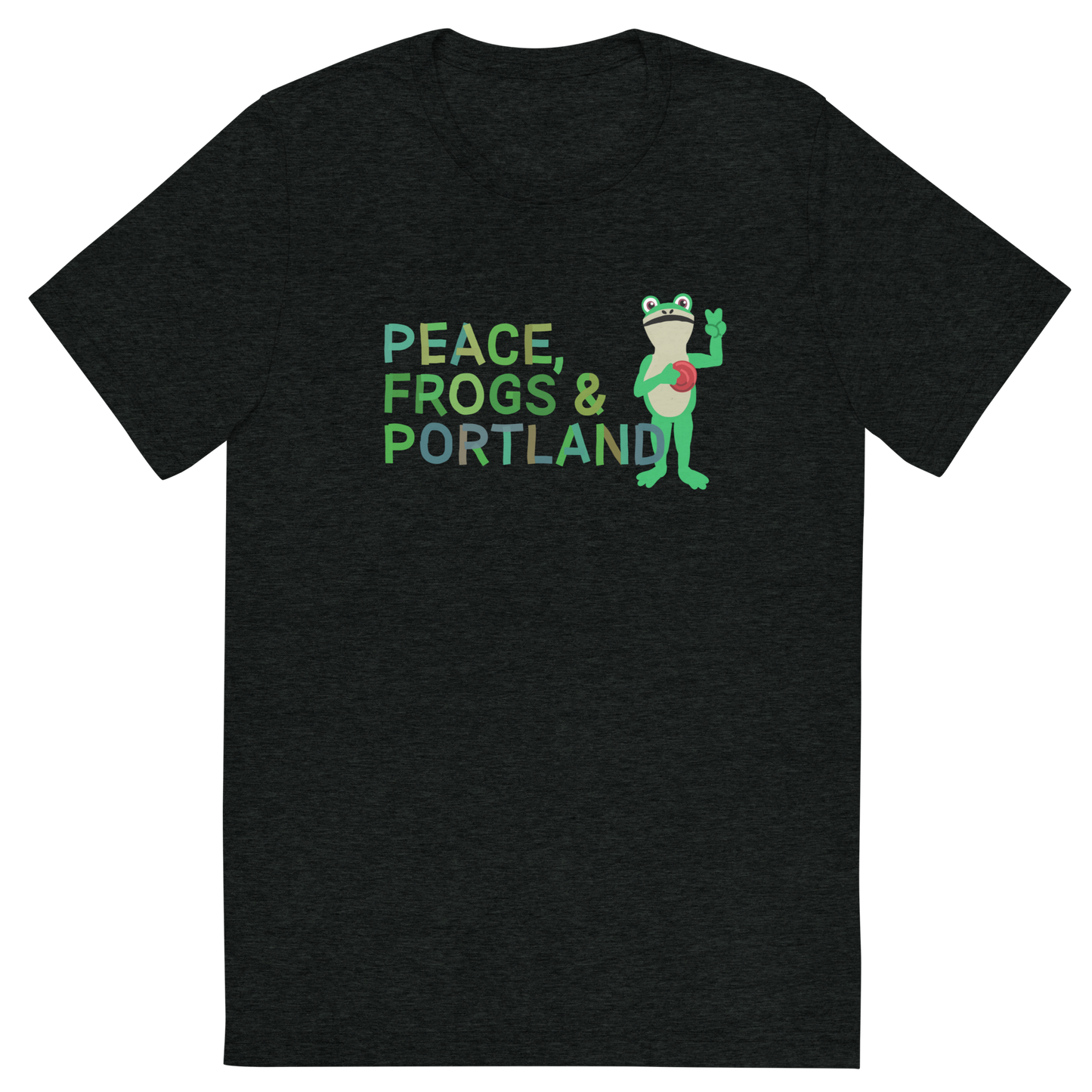 New! Peace, Frogs & Portland Super soft premium tri-blend tee