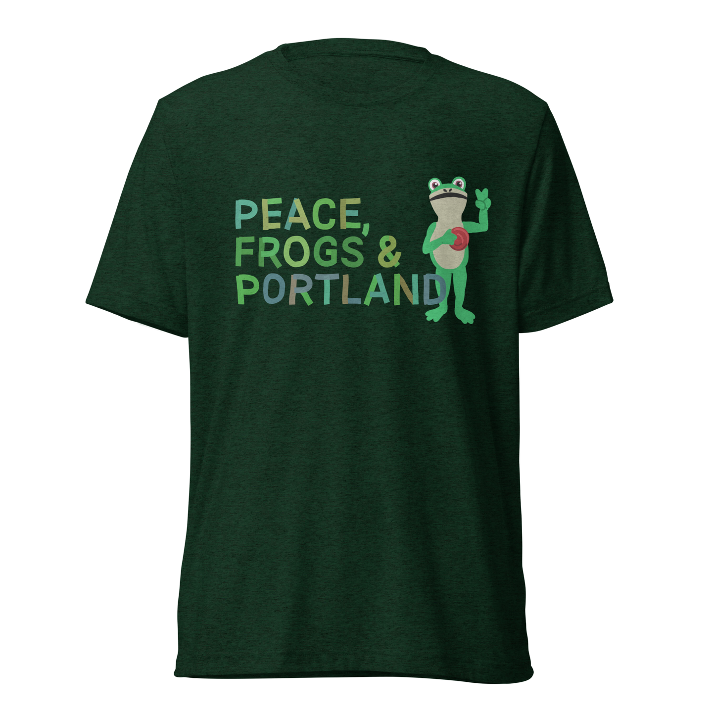New! Peace, Frogs & Portland Super soft premium tri-blend tee