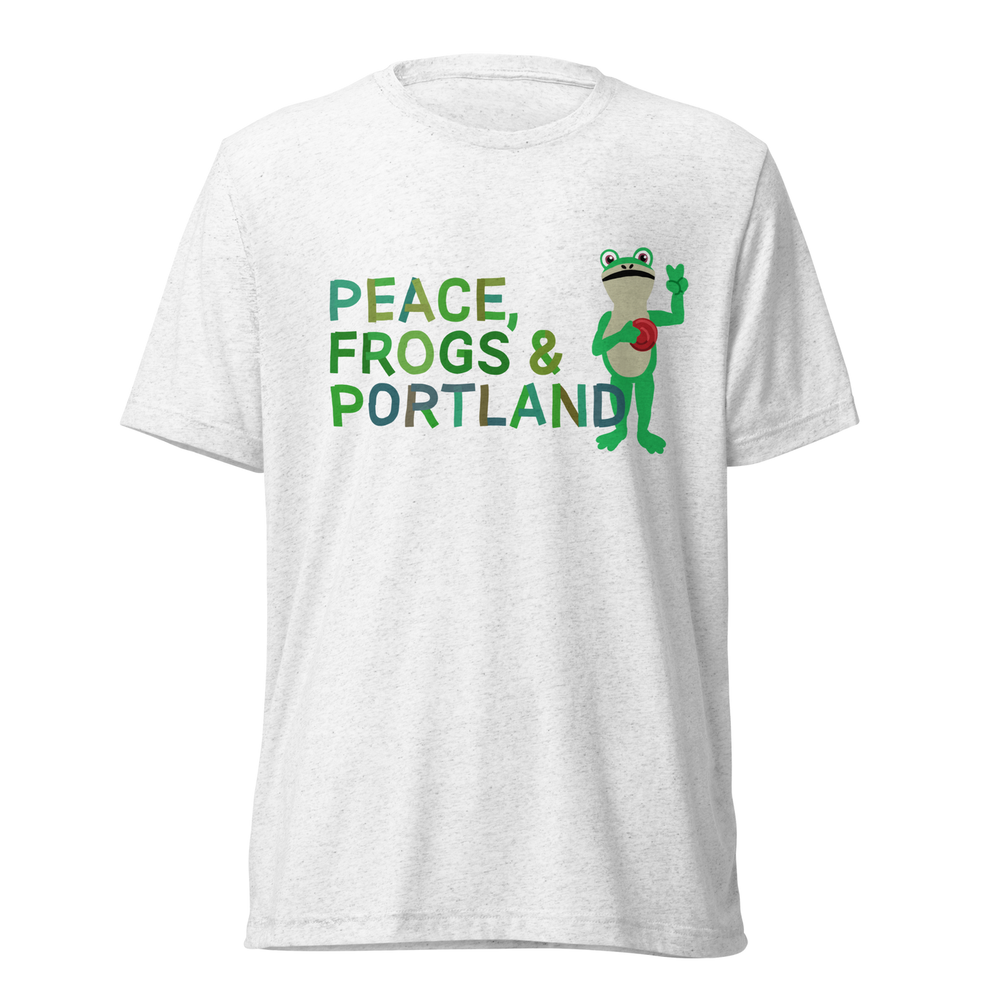 New! Peace, Frogs & Portland Super soft premium tri-blend tee